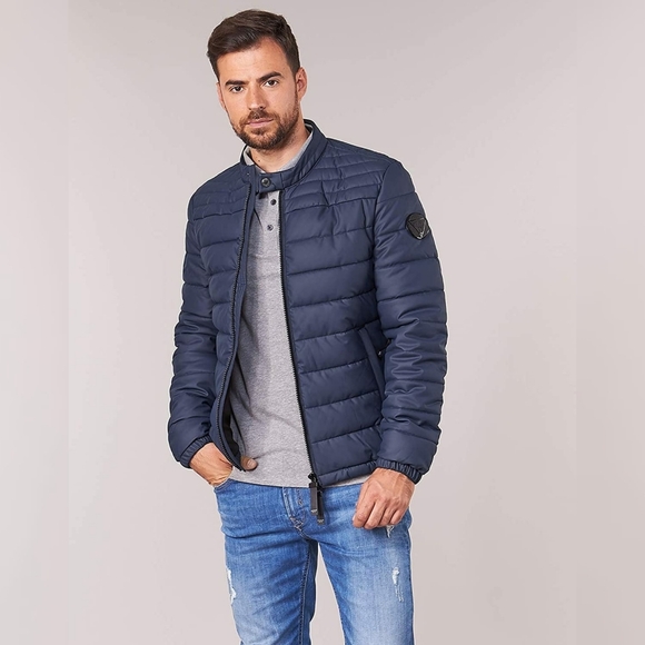 NEW GUESS Regular Fit Navy Blue Jacket SZ L - Picture 1 of 8